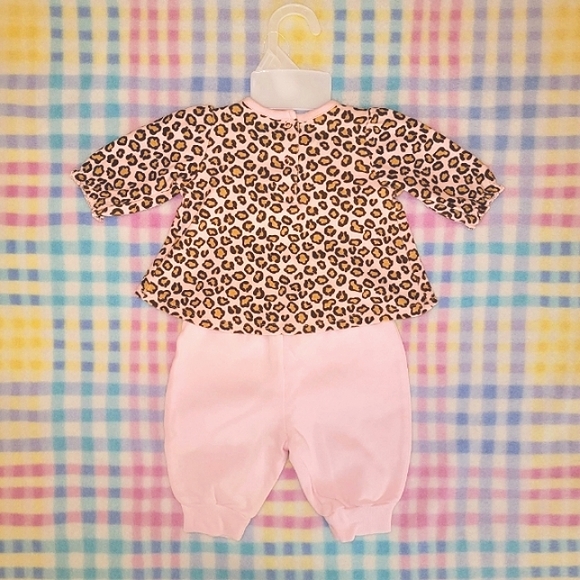 GERBER ♡ Precious Sweet Baby Girl Pink|Brown|Tan 2pc Leopard Print Outfit NB|3M - Picture 5 of 17